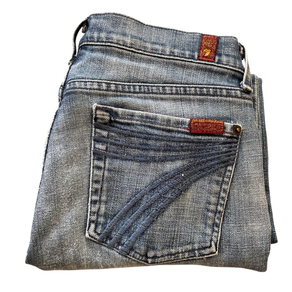 LAST CALL 7 For All Mankind Crop Dojo Jeans Women’s Size 28 Lightly Distressed